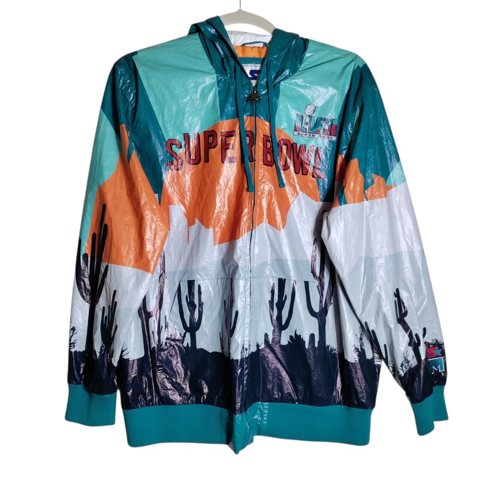 Starter MSX Michael Strahan Super Bowl LVII Jacket Mens XXL Desert Cactus Zip‎